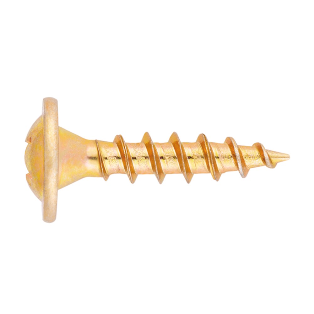 PVC-90 [CP] Tornillos para carpintería de PVC. Bicromatado. Cabeza alomada baja con arandela